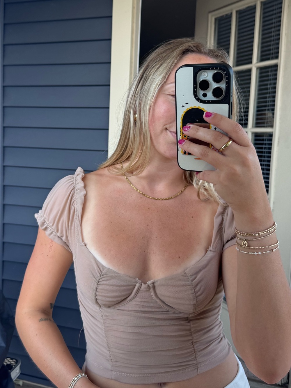 Women's Ruched Bust Crop Top in Taupe